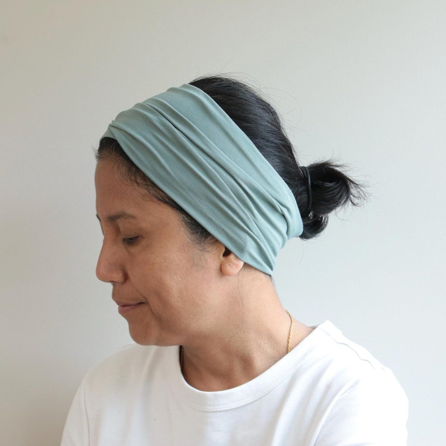 Bamboo Wide headband, Sage- green