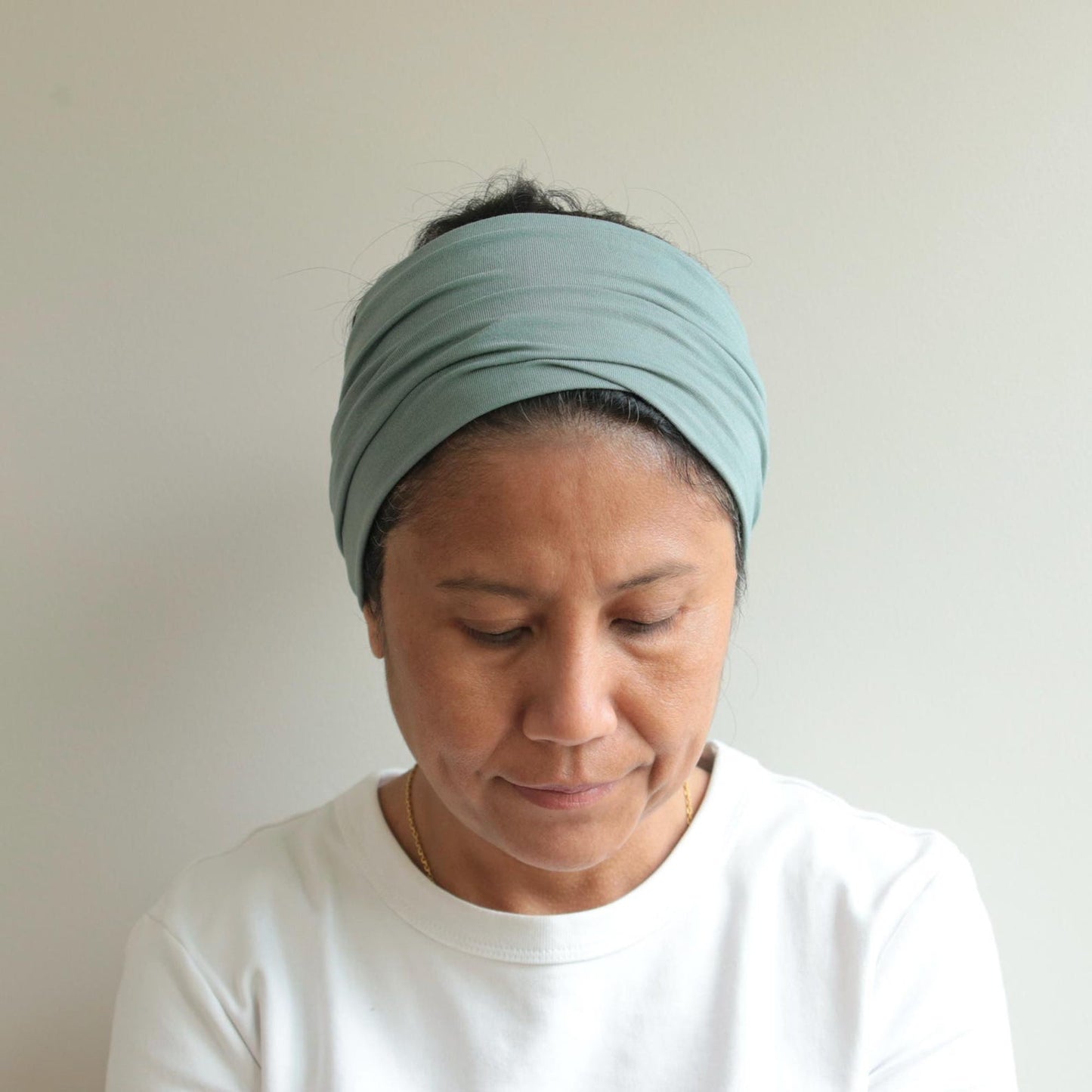 Bamboo Wide headband, Sage- green