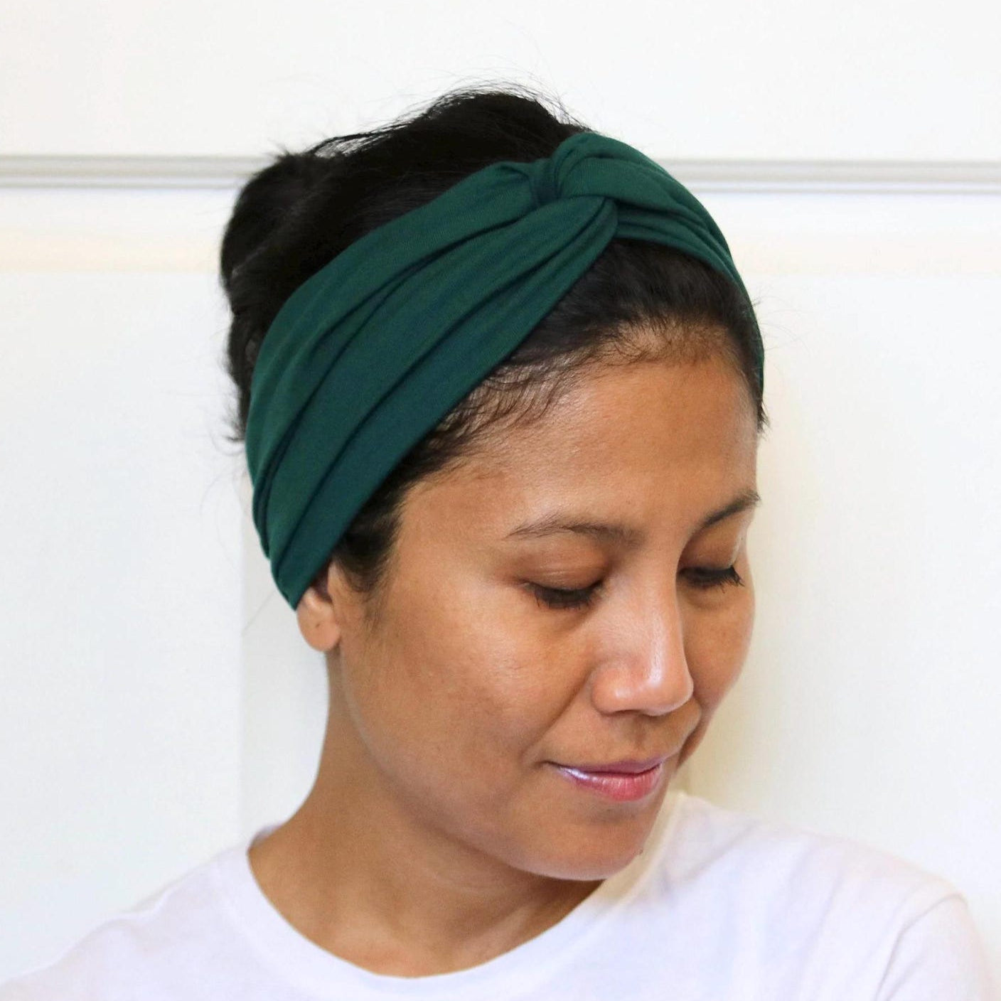 Bamboo Twist Headbands - Bottle Green