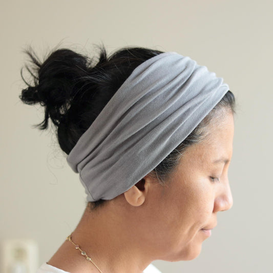 Bamboo Wide Headband, Light grey