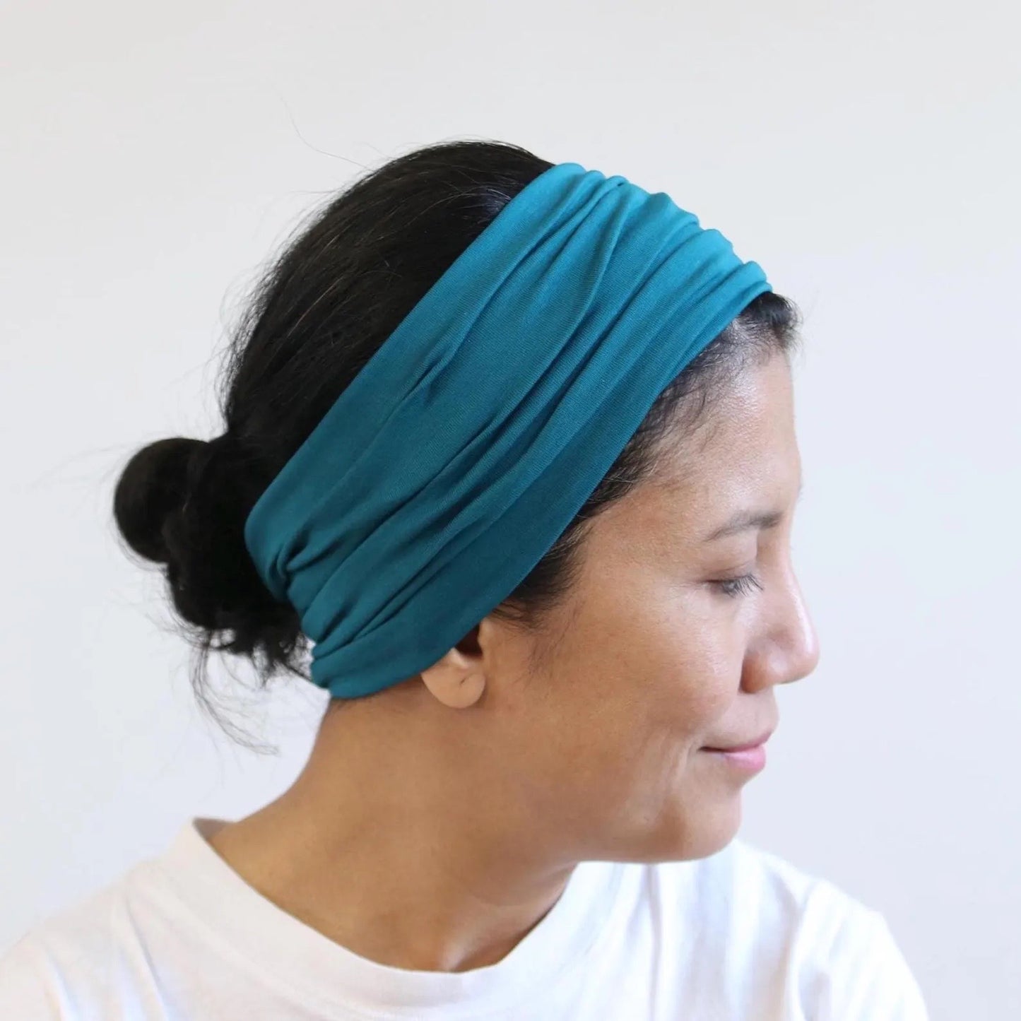 Jersey Cotton Wide Headband - Petrol - Color Options