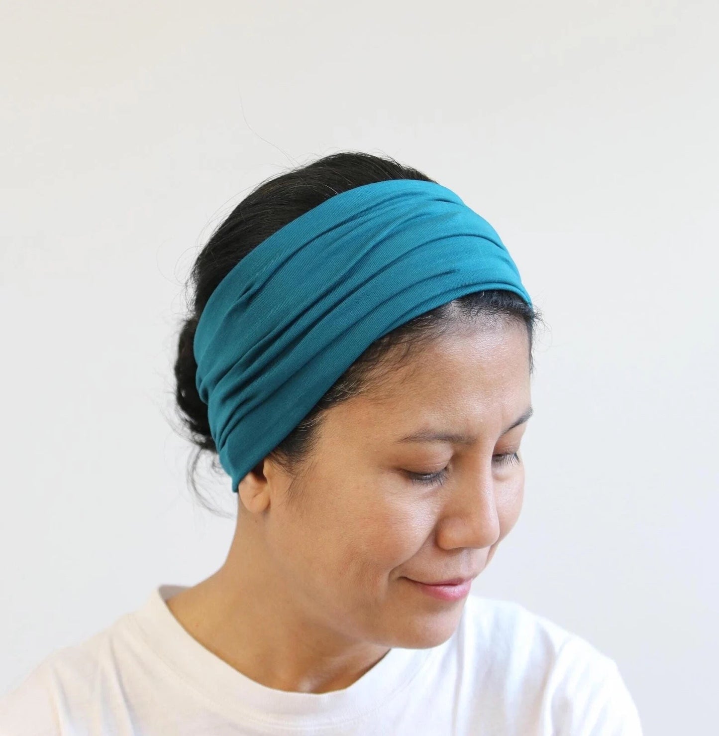 Jersey Cotton Wide Headband - Petrol - Color Options