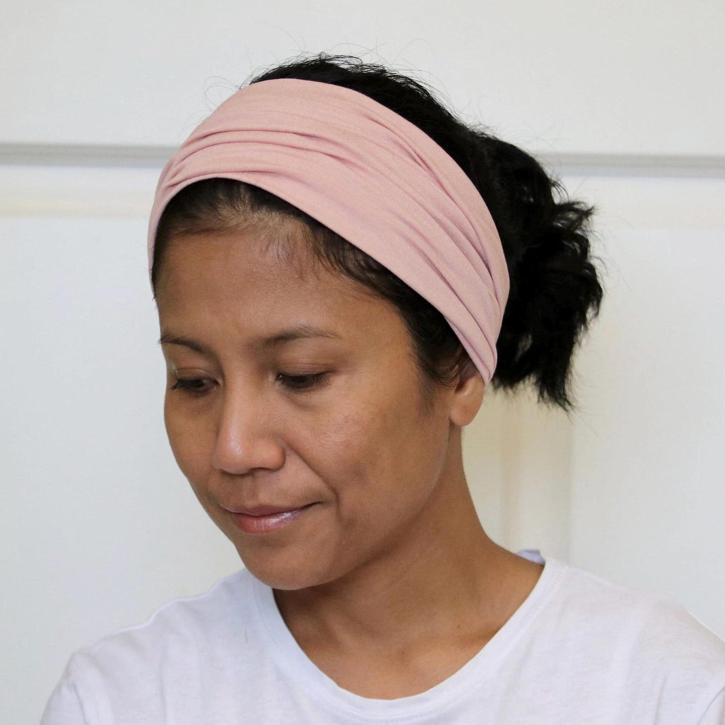 Bamboo Wide Headband- Nude pink