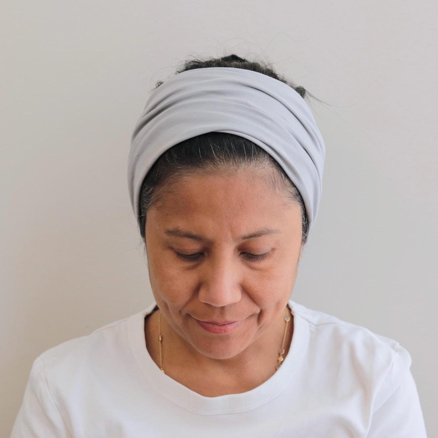 Wide Jersey Cotton Headband - Silver Grey - Color Options