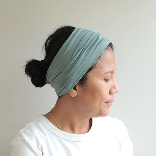 Bamboo Wide headband, Sage- green
