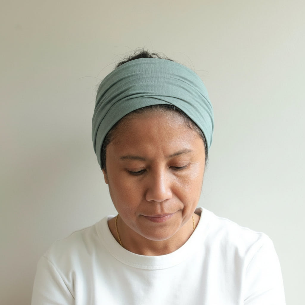 Bamboo Wide headband, Sage- green