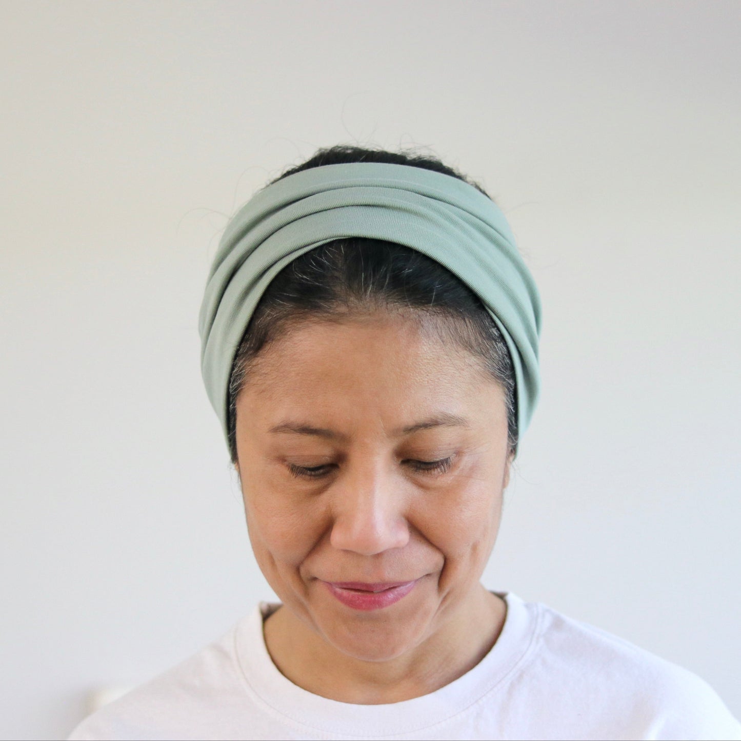 Jersey Cotton Wide Headband - Dusty- mint - Color Options