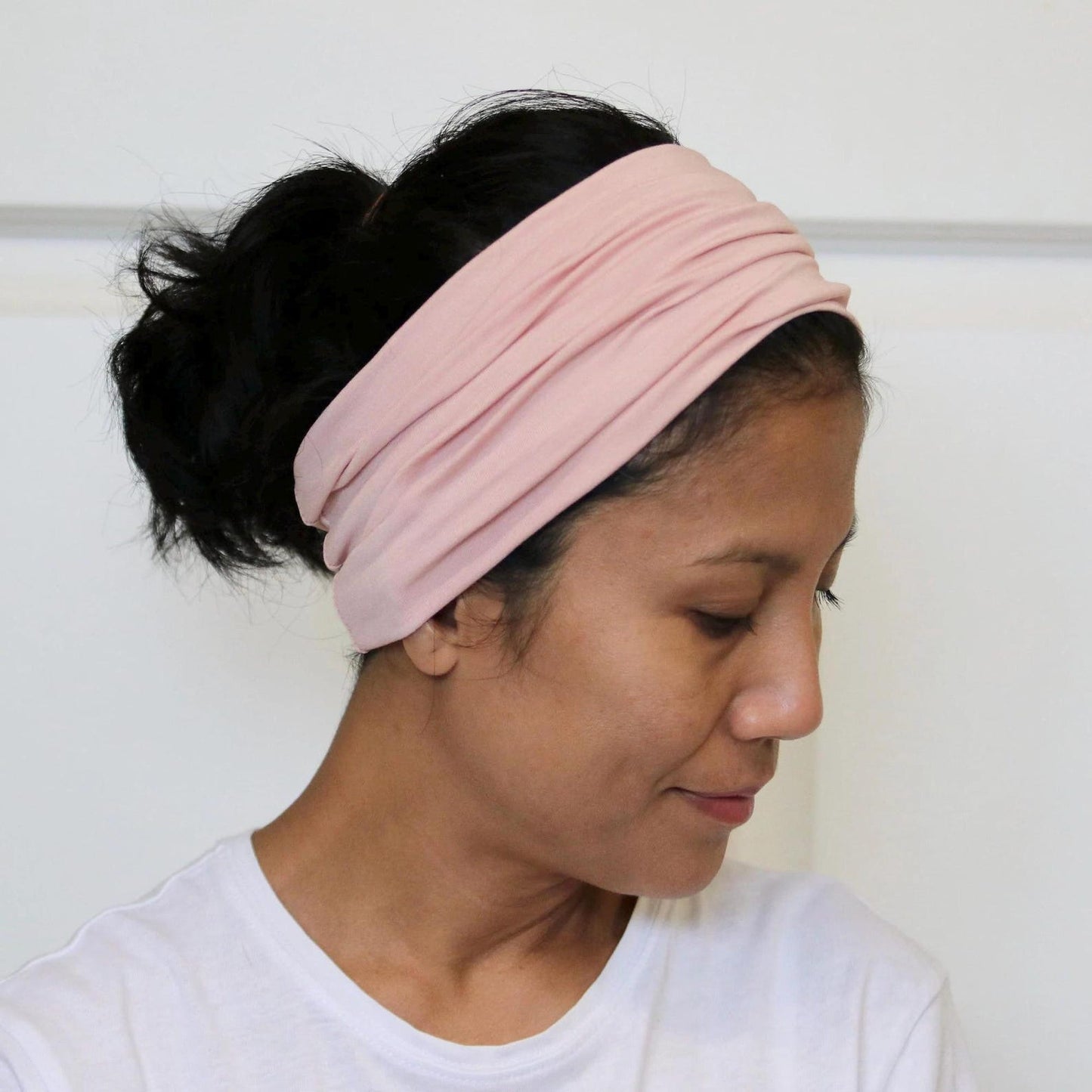 Bamboo Wide Headband- Nude pink
