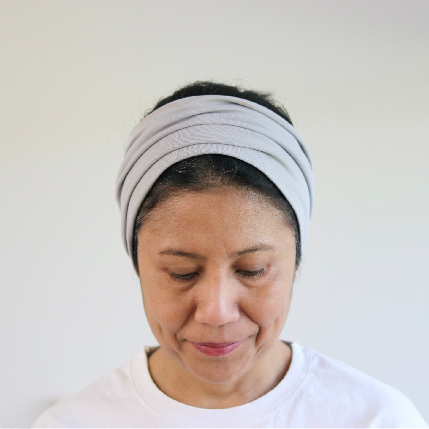Wide Jersey Cotton Headband - Silver Grey - Color Options