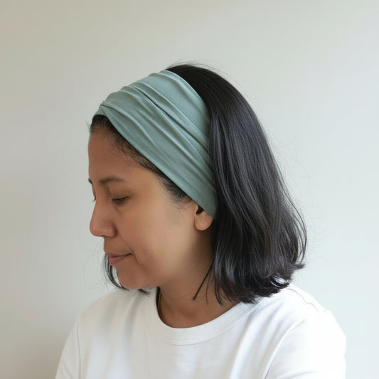 Bamboo Wide headband, Sage- green