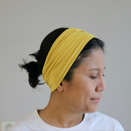 Bamboo wide headband - Yellow Curry