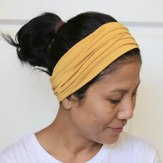 Bamboo wide headband, Yellow